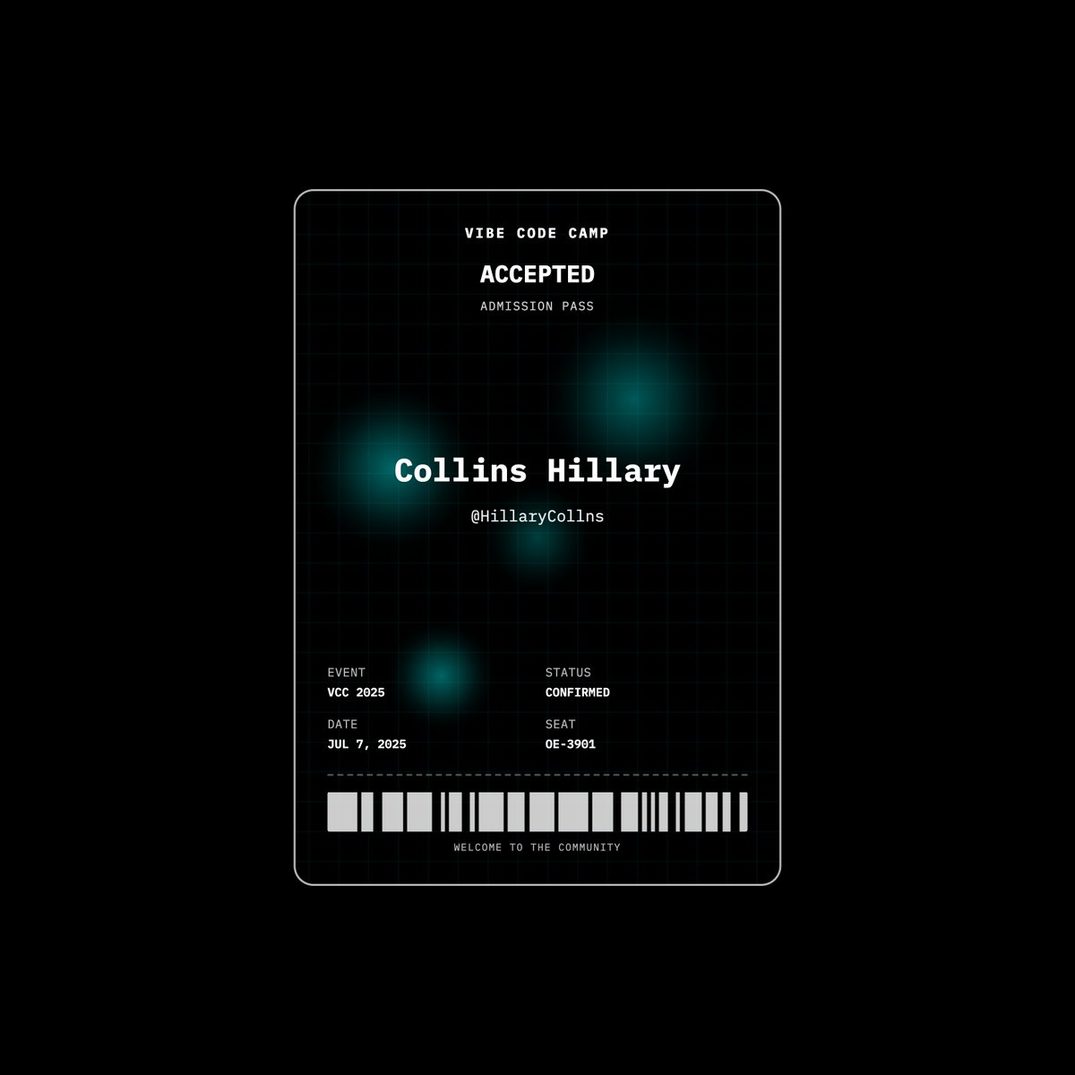Just got accepted to Vibe Code Camp 2025!
<a href="/_openeconomy/">open economy</a> | OE-3901 <a href="/Web3Clubs/">Web3 Developer Clubs</a>