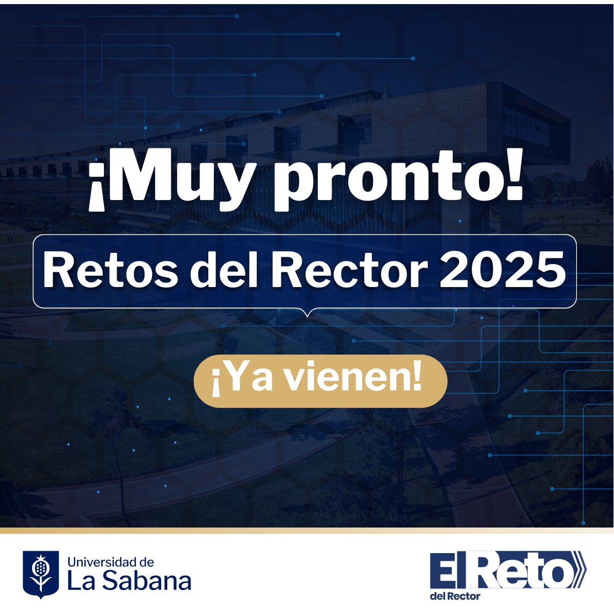 Cada transformación empieza con una idea, y esa idea puede ser tuya. 💡💬

Ya viene una nueva edición de los Retos del Rector 2025, un espacio en el que estudiantes, graduados, profesores, administrativos, auxiliares y técnicos podrán imaginar, proponer y construir soluciones.