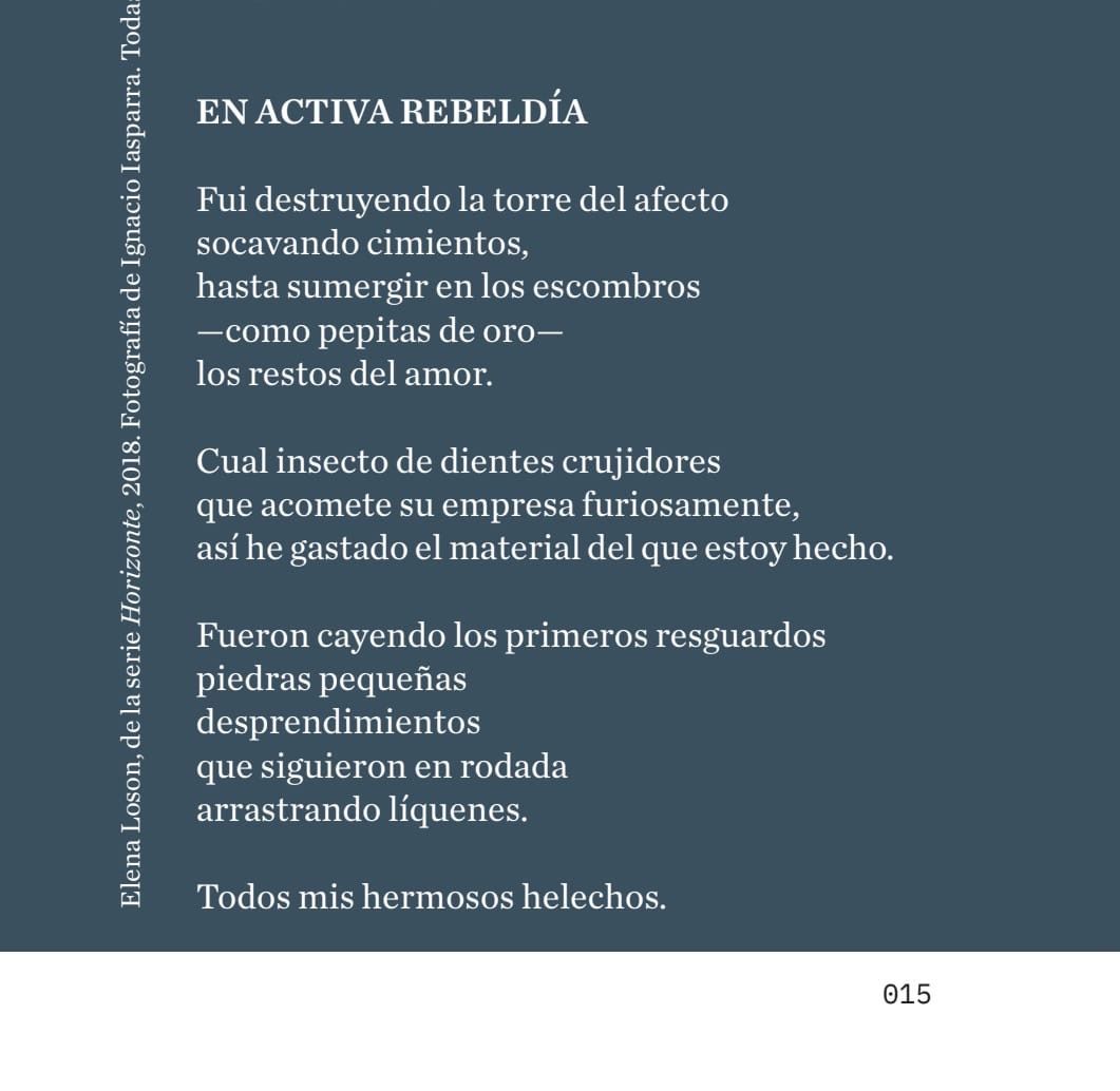 TeamPoetero's tweet image. "Fui destruyendo la torre del afecto
socavando cimientos,
hasta sumergir en los escombros
—como pepitas de oro—
los restos del amor."
Rosabetty Muñoz
(Chile, 1964)