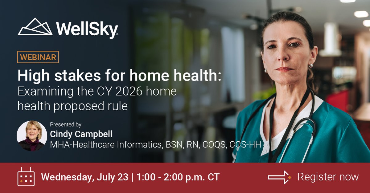 Join home health regulatory expert and advocate, Cindy Campbell, MHA-Healthcare Informatics, for a timely webinar breaking down the CY 2026 proposed rule and what it could mean for your agency’s operations, financial health, and more!

Register now! ow.ly/bn7A50WolZq