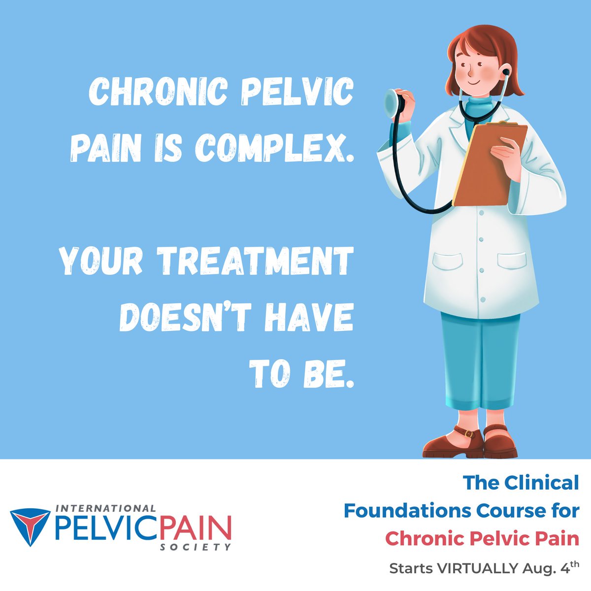 PelvicPainOrg's tweet image. Are you confident evaluating patients with chronic pelvic pain?🤔
The Clinical Foundations Course gives you a comprehensive toolkit to help asses and manage these patients, from anatomy and physiology to behavioral strategies.
Learn more and register: pelvicpain.org/meetings/webin…