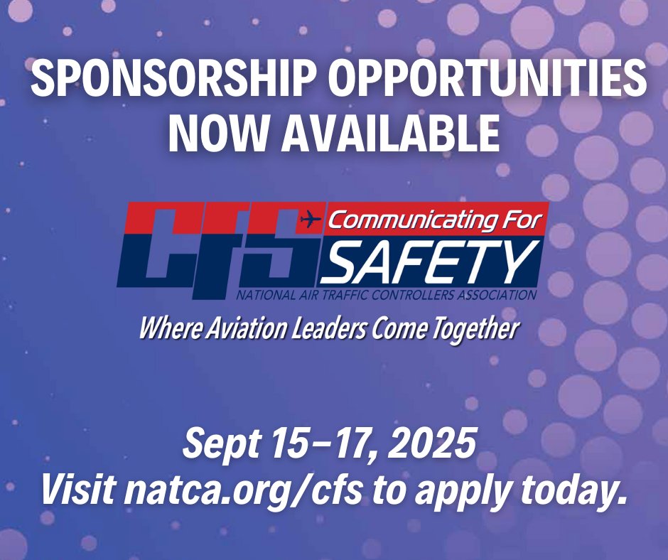 Aviation safety starts with communication. CFS 2025 unites professionals to strengthen our system. Sponsors help make it happen — get involved today! natca.org/cfs #NATCA #AviationLeadership