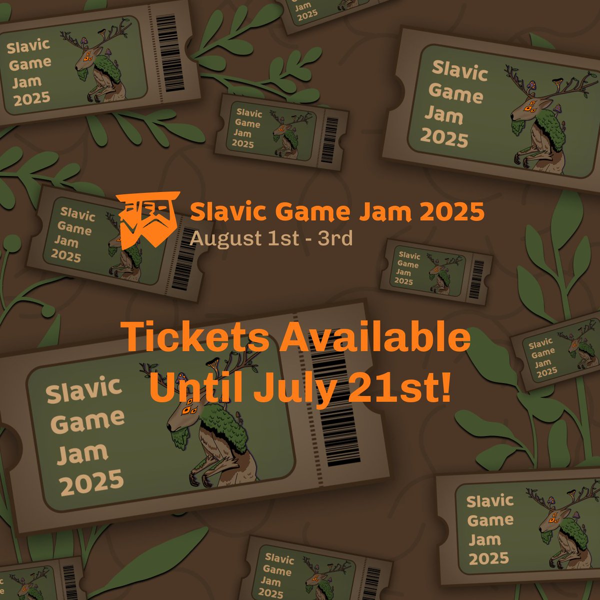 Grab Your Slavic Game Jam Tickets Before They're Gone! 🎟️

Hey, Game Jammers! The clock is ticking to secure your spot at Slavic Game Jam 2025!
You can purchase your tickets until July 21st or until we sell out – whichever comes first.

slavicgamejam.org/tickets 
See you there!