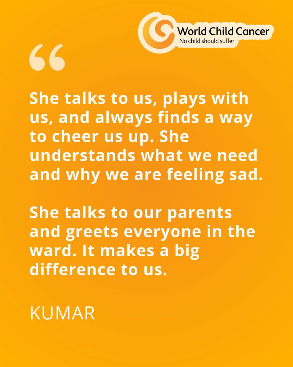 WChildCancer's tweet image. “She talks to us, plays with us, and always finds a way to cheer us up.” - Kumar, age 13
When Kumar was diagnosed with cancer, the Family Support Officer helped him smile again.
📖 Read how support heals: worldchildcancer.org/kumar-family-s…
