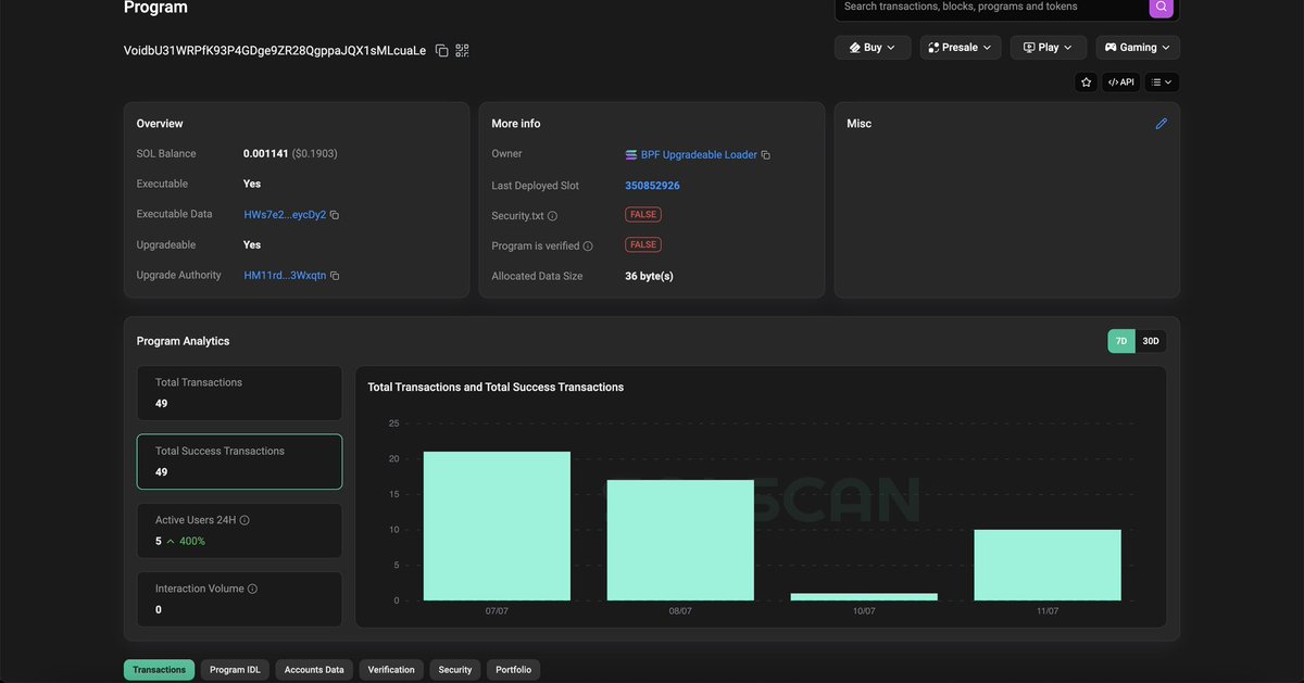 Prob Nothin (@voidifyio) on Twitter photo Just last week we had 49 transactions through the ∅.
Zero failures. 100+ SOL moved in silence.
No noise. No leaks. No traces.
The system works — and it works flawlessly.
Privacy on Solana is no longer theory.
It’s live.
→ app.voidify.io
∅ Just last week we had 49 transactions through the ∅.
Zero failures. 100+ SOL moved in silence.
No noise. No leaks. No traces.
The system works — and it works flawlessly.
Privacy on Solana is no longer theory.
It’s live.
→ app.voidify.io
∅