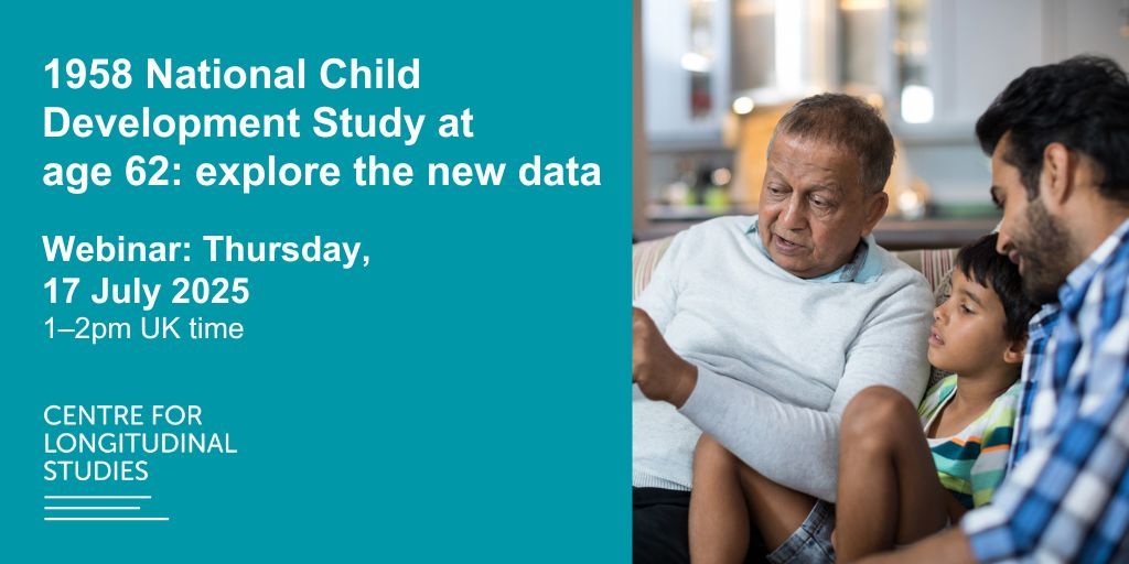 🌟 Join us for our free webinar this Thursday, 17 July from 1–2pm to explore new data from the Age 62 Sweep of the 1958 National Child Development Study (NCDS), out soon. Learn about special features and repeated measures focusing on ageing. 

Book now 👉 bit.ly/44489cH
