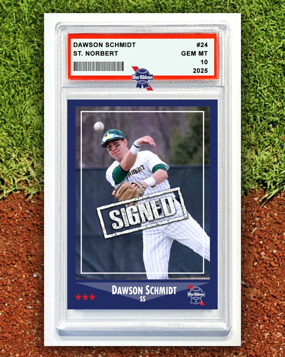 The Blue Ribbons are pleased to announce the signing of shortstop Dawson Schmidt for the remainder of the 2025 season. A graduate of Shiocton High School, who is currently attending St. Norbert College, Schmidt will be joining the team this week. #blueribbonsbaseball