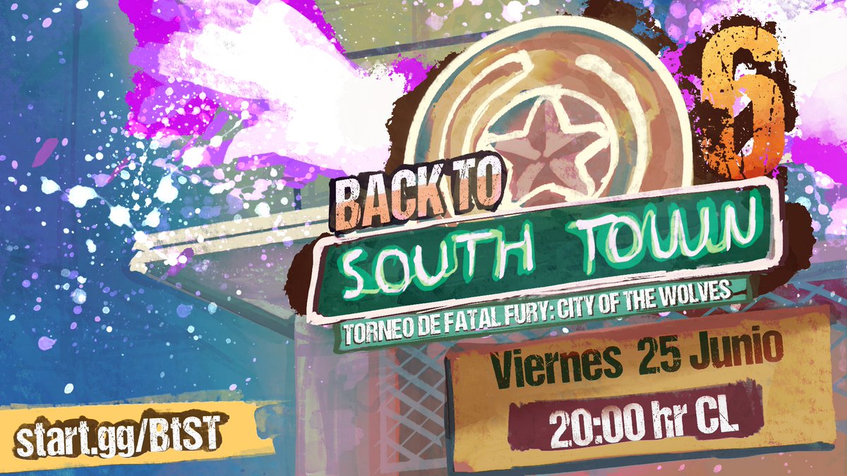 🐺Back to South Town 6🐺

Torneo de FF CotW Viernes 25 a las 20 hrs CL 
Para ir preparando esas manitos para el OTG

Registro: start.gg/btst
Discord: discord.gg/pGz9S6uS

<a href="/snk_esports_hub/">SNK Esports Hub</a>
<a href="/SNKPofficial_jp/">SNK JAPAN</a>

#Cotw
