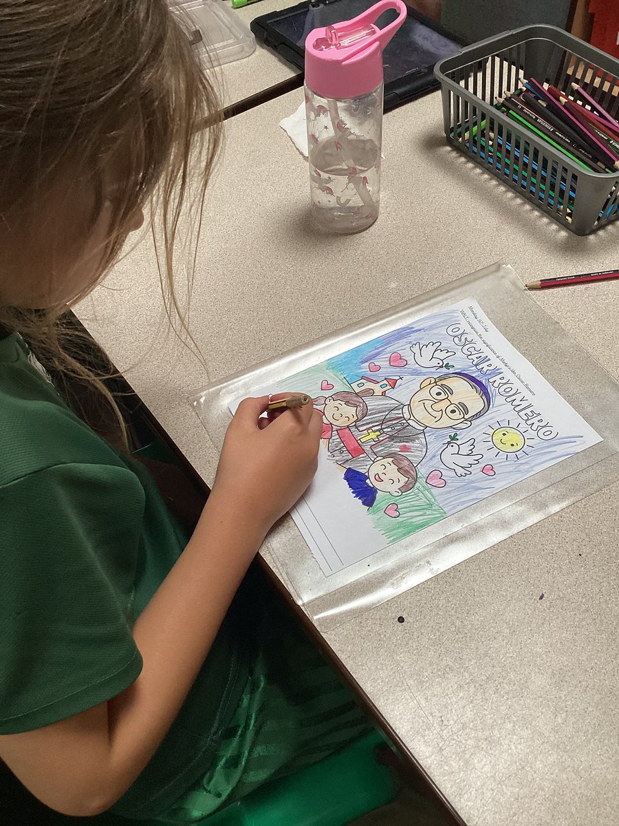 “Aspire not to have more, but to be more.” ~ Oscar Romero. We designed our own memorial poster to recognise the impact of people like Saint Oscar Romero. 🇸🇻💚