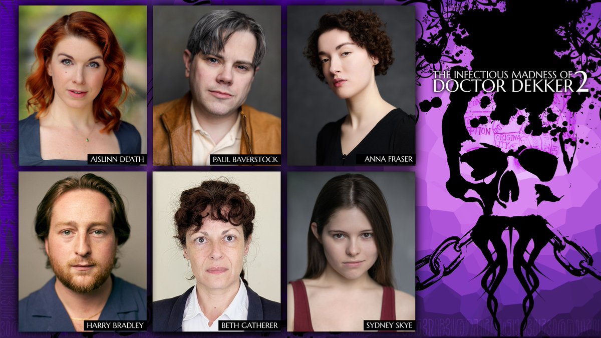 Doctor Dekker 2 cast announced! Please welcome Paul Baverstock (Not For Broadcast), Harry Bradley (The Mousetrap), Anna Fraser (Murderous Muses), Beth Gatherer (Murderous Muses), Sydney Skye and Aislinn De’Ath (Midnight Caller)! 🛋️🧜‍♀️❤️