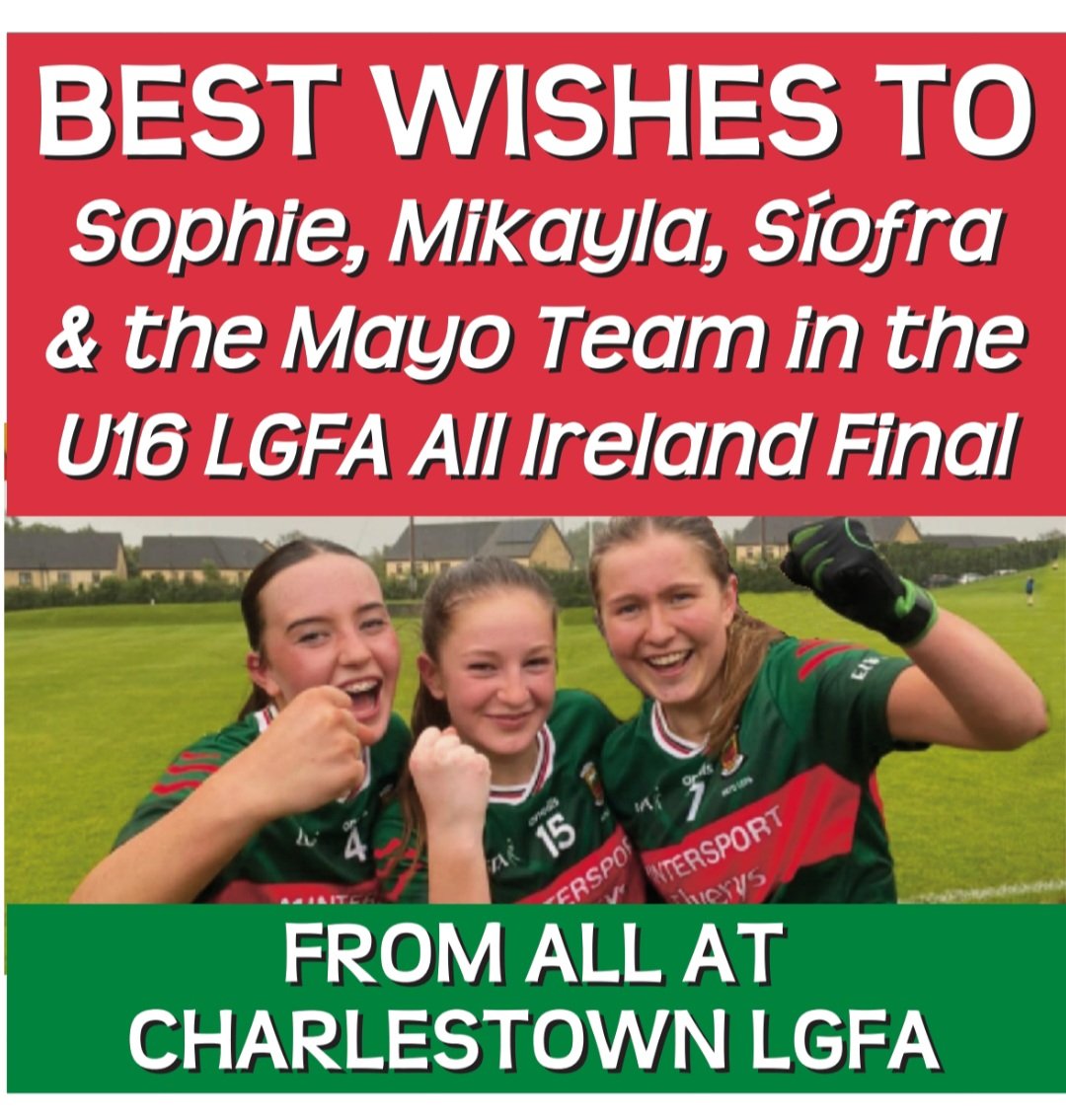 Wishing these ladies the best of luck as they head to the U16 'A' All Ireland Final this Wednesday 16th July in Nenagh at 7.15pm 💚❤️