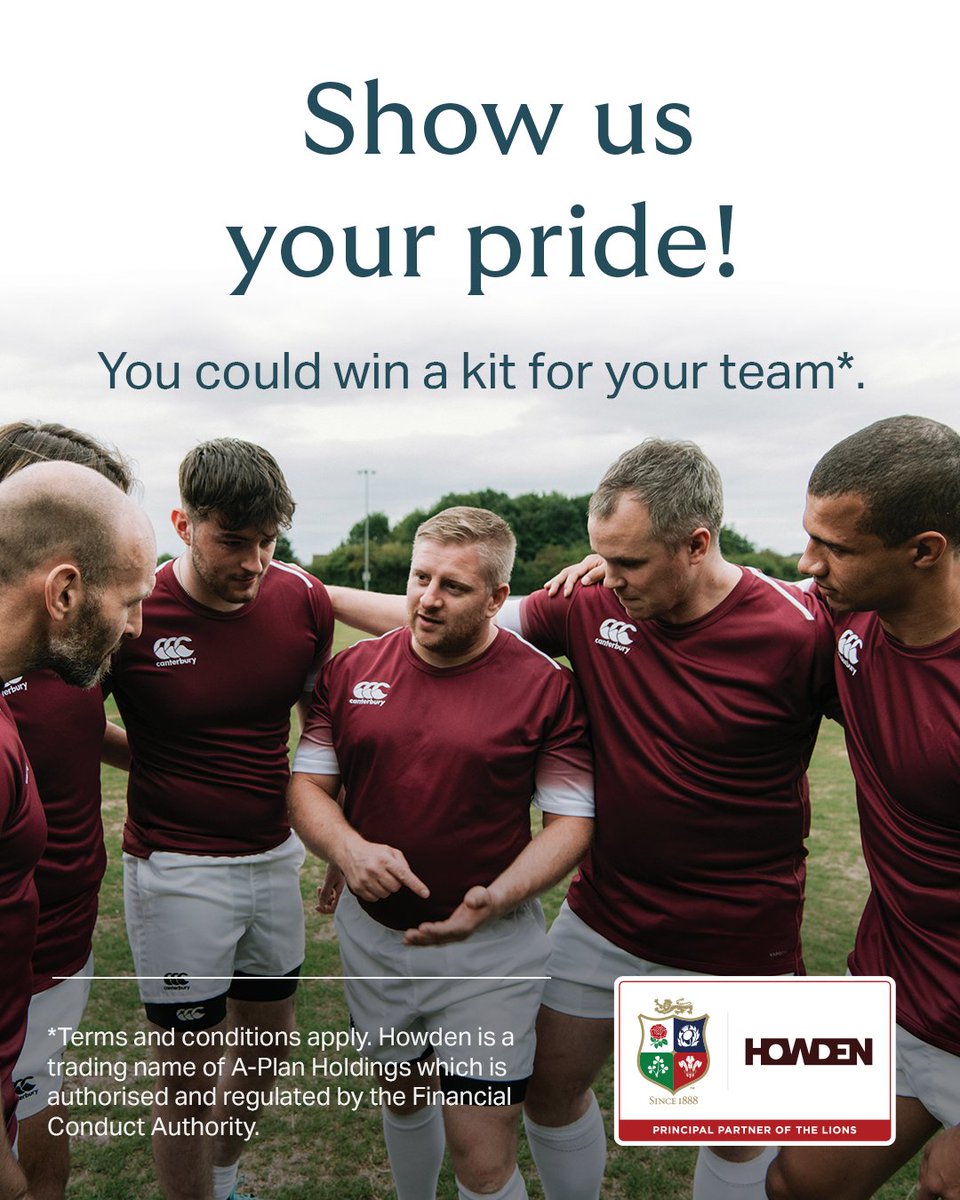 howdenlocaluk's tweet image. 📢 Big news for rugby clubs! 🏉Thanks to @canterburyNZ suppliers of @lionsofficial kit, we're giving away 30 team kits! To enter: 1. Tell your club 2. Share a team photo 3. Tag 2 teammates! Closes 2nd August! #Lions2025 #HowdenRugby #RugbyTeam #RugbyMerch ow.ly/ouxH50WgW4l
