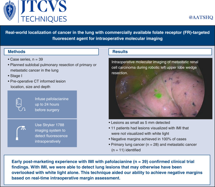 UPMC_CTSurgery's tweet image. Real-world experience shows translatability and clinical utility of using intraoperative molecular imaging with pafolacianine for lesion visualization in lung cancer
🔗: pubmed.ncbi.nlm.nih.gov/40641792/
@AATSHQ @najabshir #JTCVS #JTCVSTech #VATS #pafolacianine #LungCancer