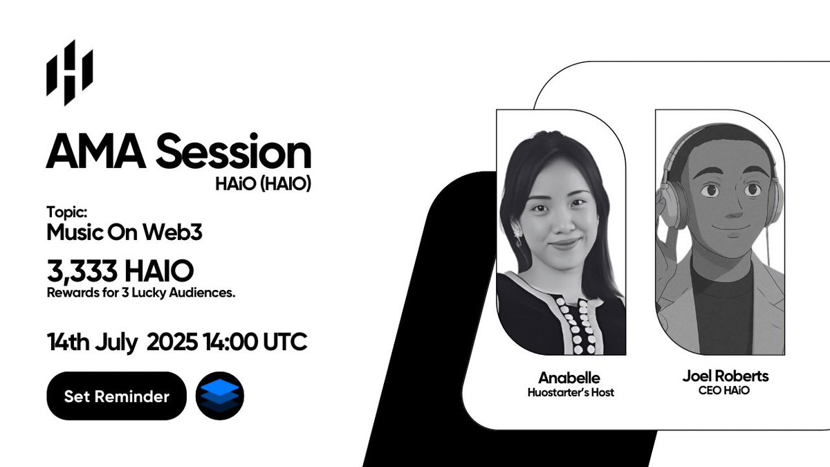 🎤 HAiO AMA - ON AIR RIGHT NOW!

Join us, ask questions, get insider information about the listing, IDO and the future of Web3 music 🚀
We are waiting for you on the live broadcast 🎧

📍 x.com/Huostarter/sta… 
#HAIO #AMA #Web3Music #Crypto #Solana