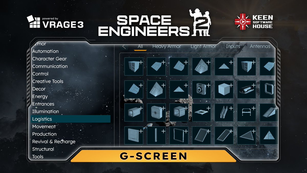 KeenSWH's tweet image. Space Engineers 2 | Guide: G-SCREEN
With Vertical Slice 1.5, we introduced the first phase of modding support for Space Engineers 2. This includes the release of the VRAGE3 Mod HUB (a tool for mod creation, management and publishing) and VRAGE3 Mod Editor (a tool for creating…