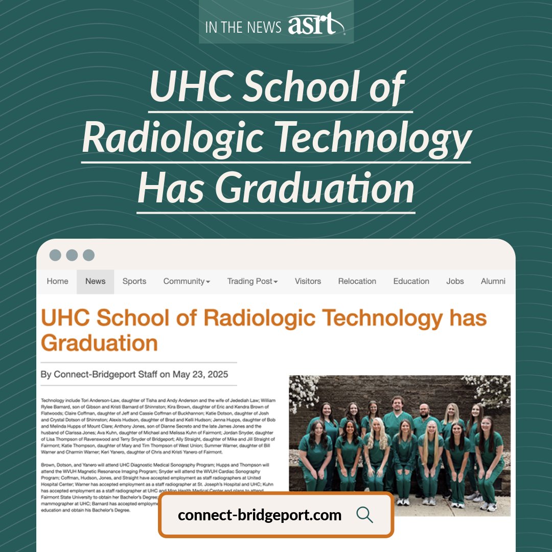 ASRT's tweet image. Congratulations to newest graduates from UHC School of Radiologic Technology! bit.ly/4krAi3K