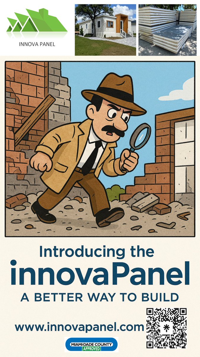 InnovaPanel's tweet image. 🕵️‍♂️ Inspector SIP here…
Introducing the InnovaPanel, your blueprint for building better!
✅ Faster
✅ Stronger
✅ Hurricane-rated
✅ Energy-efficient
There’s a better way to build… and this is it. 
#InnovaPanel #InspectorSIP #BuildSmart #SIPs #PrefabPower #ConstructionRevolution