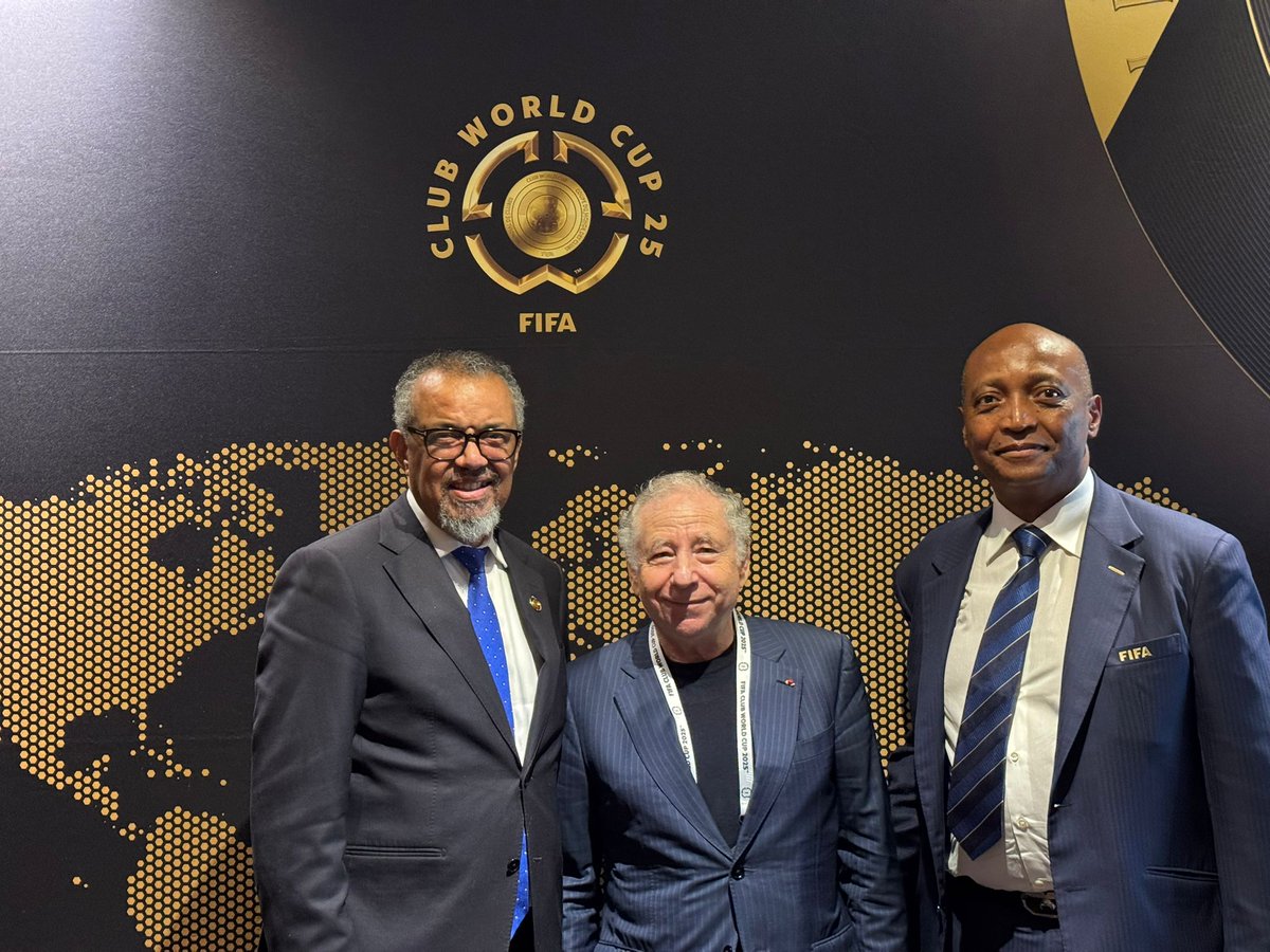 JeanTodt's tweet image. Congratulations to @FIFAcom on organizing a historic #FIFA Club World Cup final in New York! ⚽🌍 Great to see @DrTedros, @IvanDuque, and Patrice Motsepe at the game—an inspiring intersection of global health, sports, and leadership. #ClubWorldCup2025