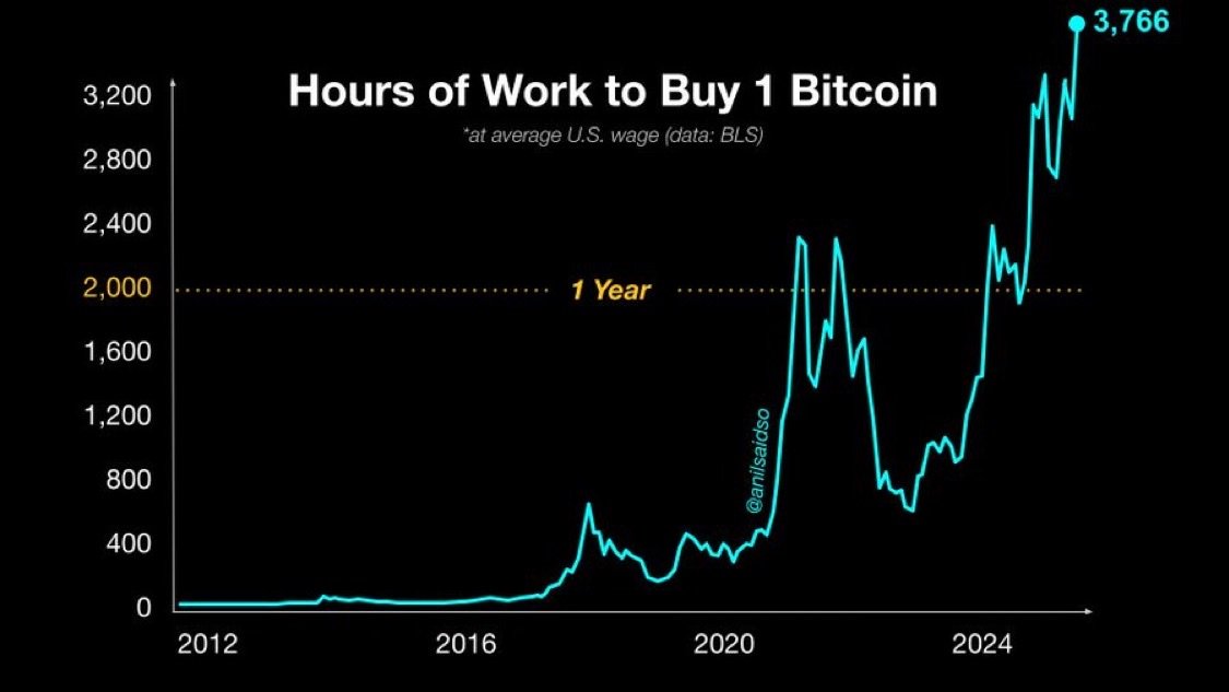 KurtDangerfielt's tweet image. Hours of work to get 1 proof of work #Bitcoin going parabolic.
This is considering you have zero expenses and outgoings.