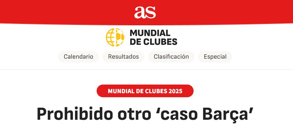 ¿Prohibido pagar al vice del CTA? ¿Prohibido ser socio de la empresa del VAR? ¿Prohibido hacer negocios con la RFEF? ¿Prohibido inscribir jugadores por vía ministerial sin límite salarial? ¿Prohibidas las palancas ficticias? ¡Ah, no, prohibido excluir a su Barça del Mundial!