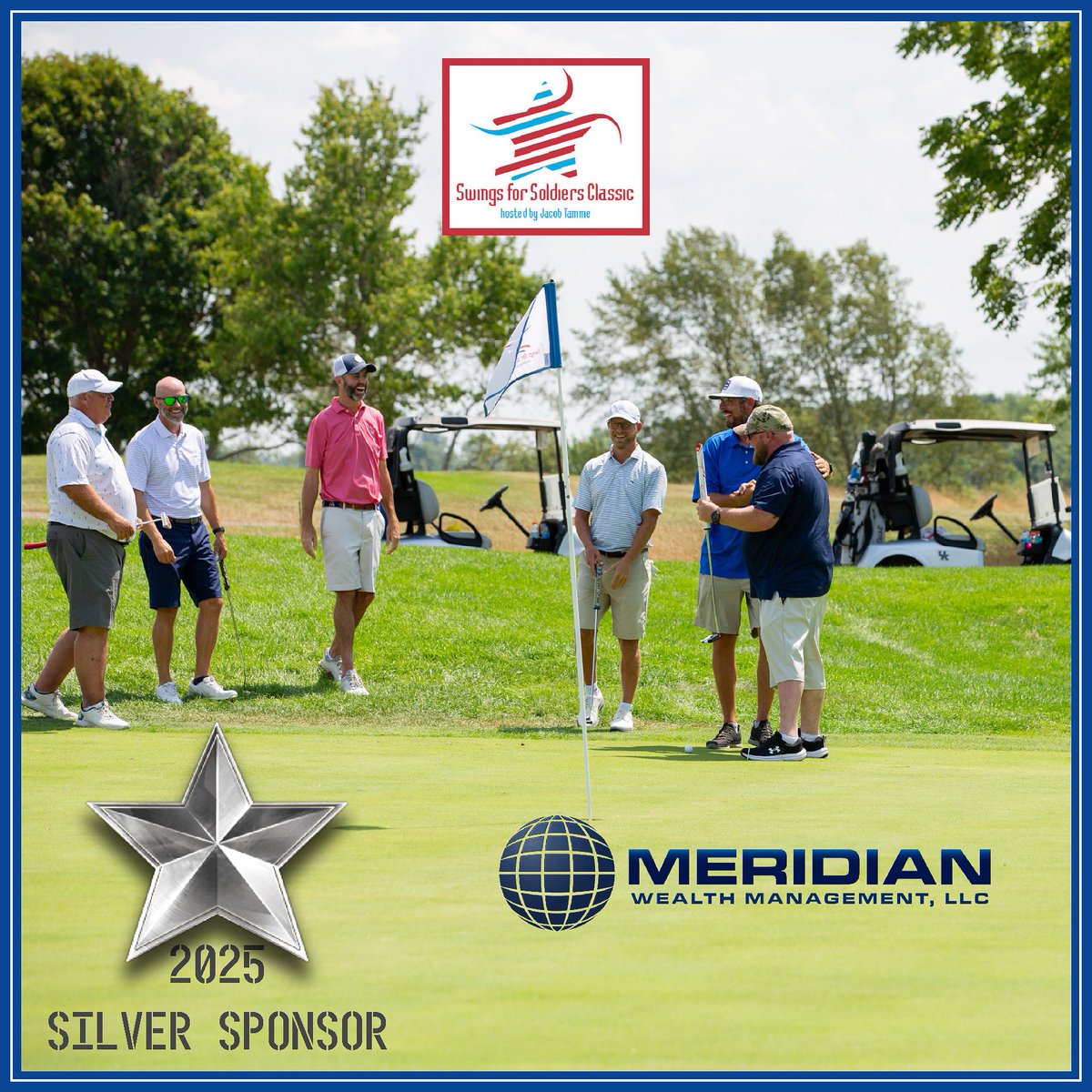 On behalf of the #SwingsForSoldiers family, THANK YOU Meridian Wealth Management!

Because of your support, we have an opportunity to provide our Veterans and their families safe and accessible shelter for
a lifetime. 🇺🇸 #silversponsor