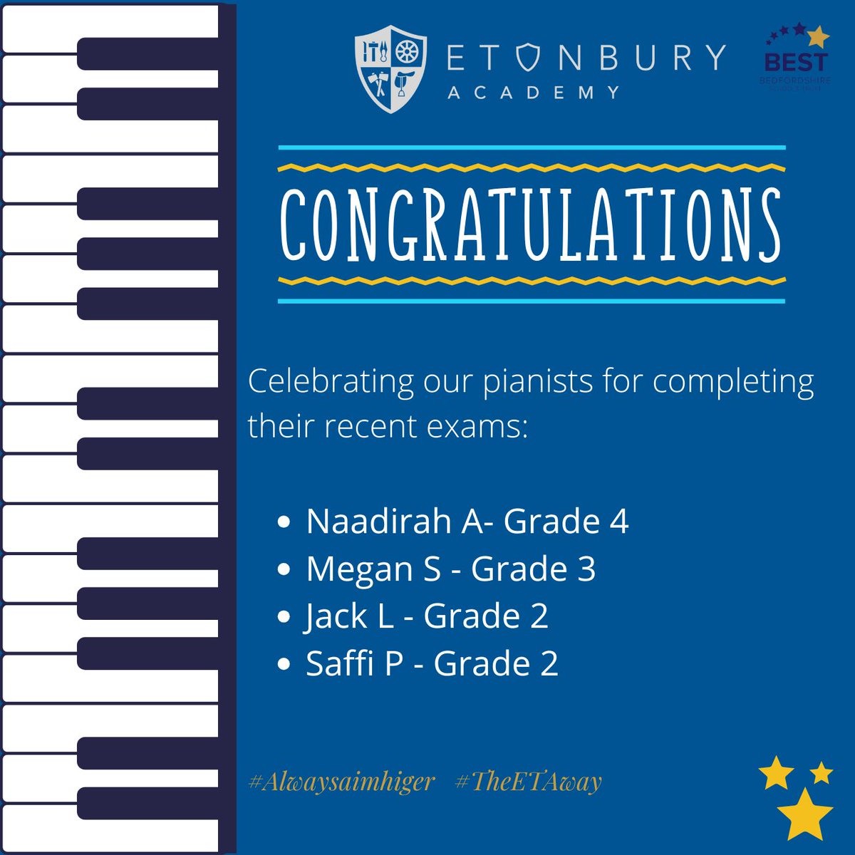 Etonbury Academy (@etonburyacademy) on Twitter photo Well done to our pupils who recently took their piano exams πΉ Congratulations on your incredible achievements πβ
Thank you to Mr Peck too!
#ETA #music #piano #pianoexam <a href="/ETAJuniors/">Etonbury Juniors</a> Well done to our pupils who recently took their piano exams πΉ Congratulations on your incredible achievements πβ
Thank you to Mr Peck too!
#ETA #music #piano #pianoexam <a href="/ETAJuniors/">Etonbury Juniors</a>