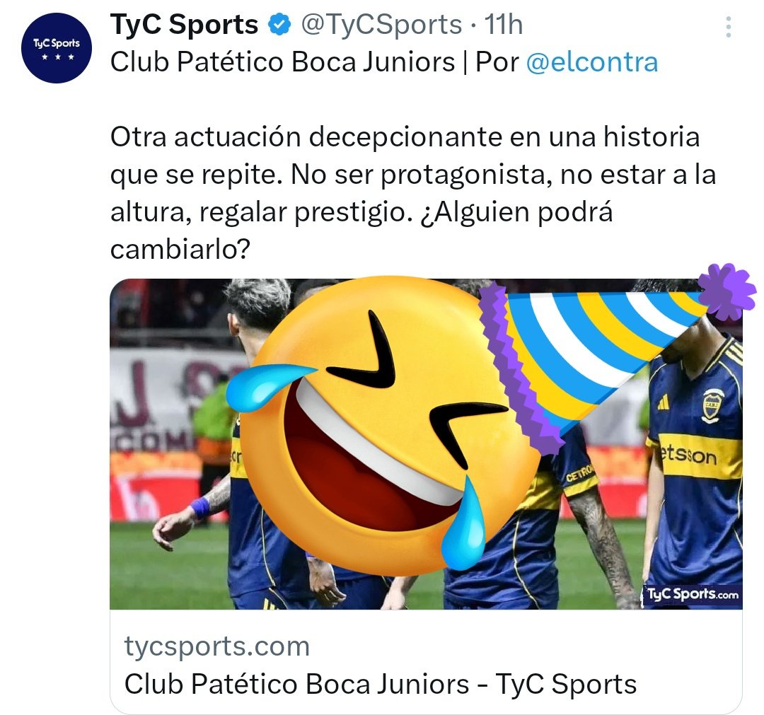 #ClubPatetico bosta juniors!!! No tienen paz y los carga hasta tyc