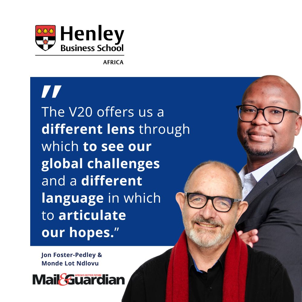 Can African values like ubuntu, dignity &amp; equity reshape global policy?

As SA chairs the G20, the #V20 is making a bold case: true prosperity must be rooted in values, not just growth.

Read the op-ed by Jon Foster-Pedley &amp; Monde Ndlovu: bit.ly/3TF9h1U