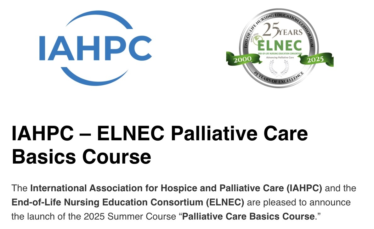 IAHPC's tweet image. Register for the virtual 6-module @IAHPC / @ELNEC Palliative Care Basics Course #palliativecare starting July 31 2pm GMT
@Betty Ferrell teaching “Overview of Palliative Care Nursing”
Free for @IAHPC members.
More information 👉🏻 bit.ly/3TDVJDK
#PallliativeCareCourse