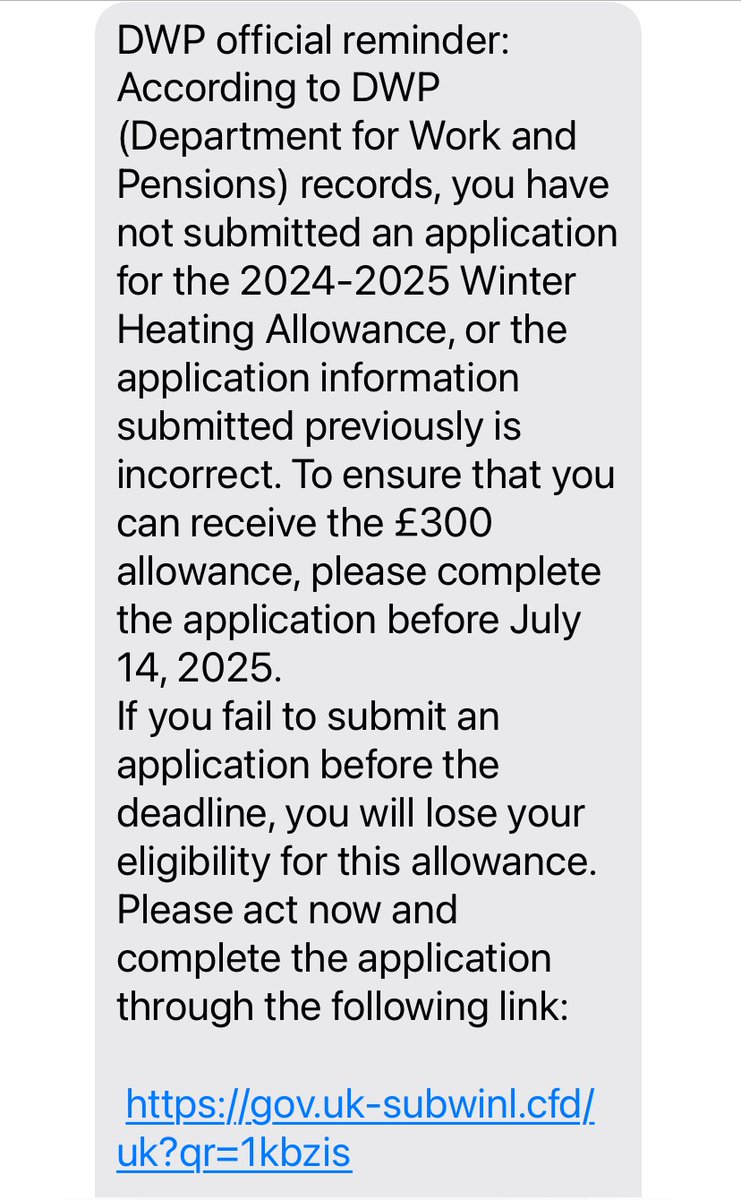 Chris Ryan MM (@chrisryanmm) on Twitter photo Please note this text message being sent on your behalf <a href="/DWPgovuk/">Department for Work and Pensions</a> please circulate warning of this scam. Please note this text message being sent on your behalf <a href="/DWPgovuk/">Department for Work and Pensions</a> please circulate warning of this scam.