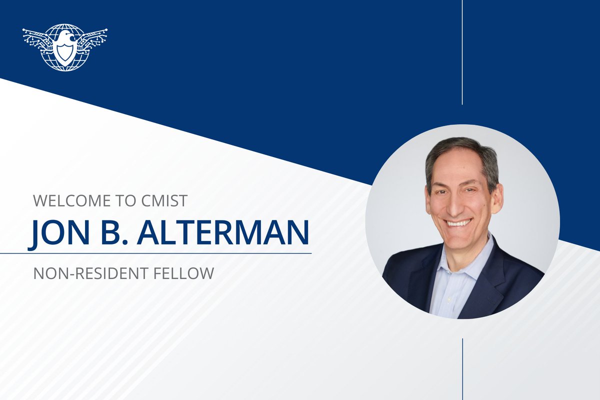 cmist_cmu's tweet image. We're delighted to welcome Dr. Jon B. Alterman as a Non-Resident Fellow with CMIST. As CSIS Zbigniew Brzezinski Chair, former State Dept. Policy Planning Staff member, and Middle East scholar, he brings decades of global security expertise. Welcome, Jon! cmu.edu/cmist/about-us…