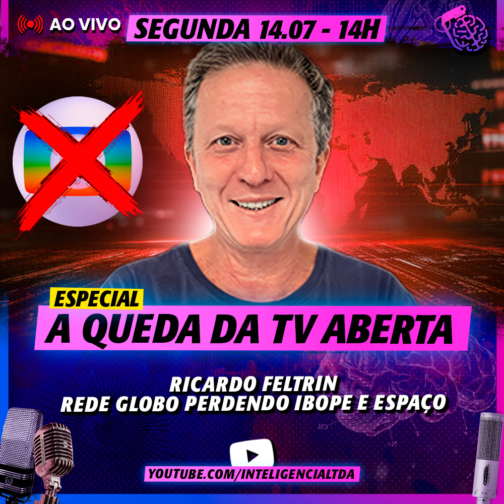 RICARDO FELTRIN é jornalista e músico. Ele vai bater um papo sobre a briga da Rede Globo com a internet. O Vilela sente falta do jornal impresso, pois não conhece se limpar com um iPad.