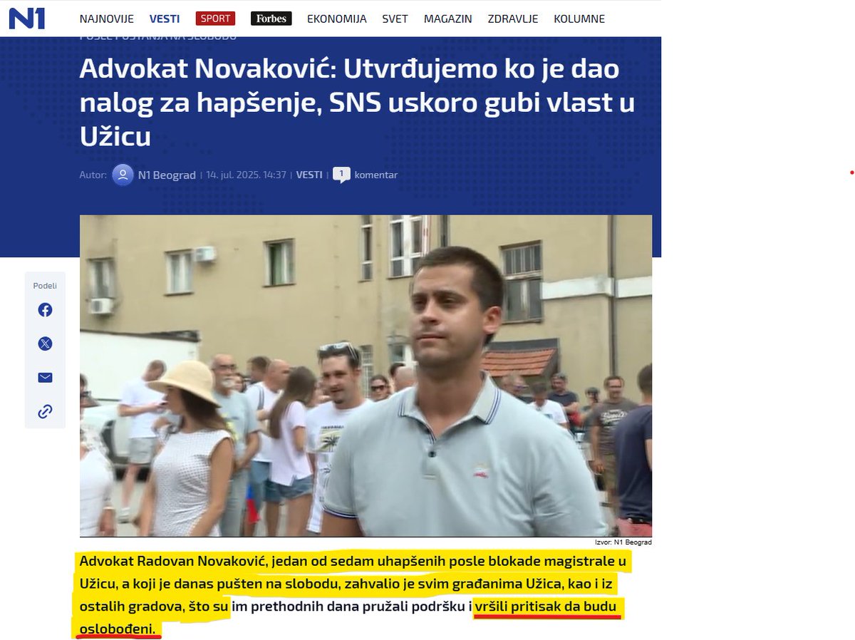 anabrnabic's tweet image. U svojoj bezgraničnoj bahatosti i verujući u princip nekažnjivosti koji su za sebe uveli, a o čemu je prvi govorio predsednik @avucic, blokader (i to advokat!) Radovan Novaković je priznao još jedno krivično delo! Novaković je jedan od blokadera koje je sud u Užicu danas pustio…