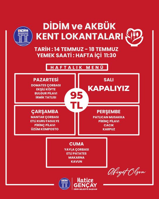 Didim Akbük Kent Lokantası’nda Lezzetli Yemekler