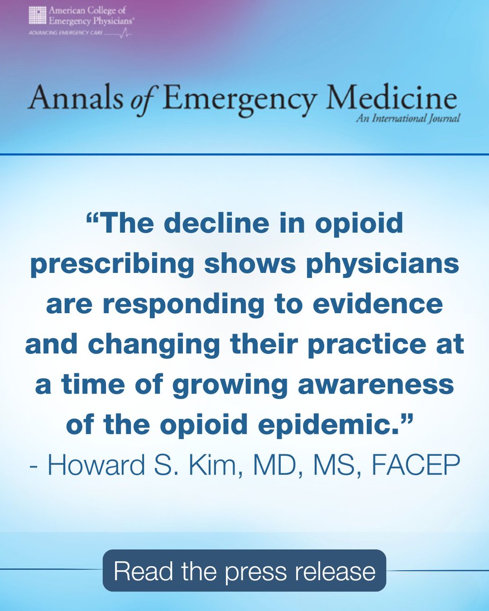 Emergency Physicians (@emergencydocs) on Twitter photo New <a href="/AnnalsofEM/">AnnalsofEM</a> study finds emergency physicians are prescribing fewer opioids for low back pain. Read the ACEP press release: emergencyphysicians.org/press-releases… New <a href="/AnnalsofEM/">AnnalsofEM</a> study finds emergency physicians are prescribing fewer opioids for low back pain. Read the ACEP press release: emergencyphysicians.org/press-releases…