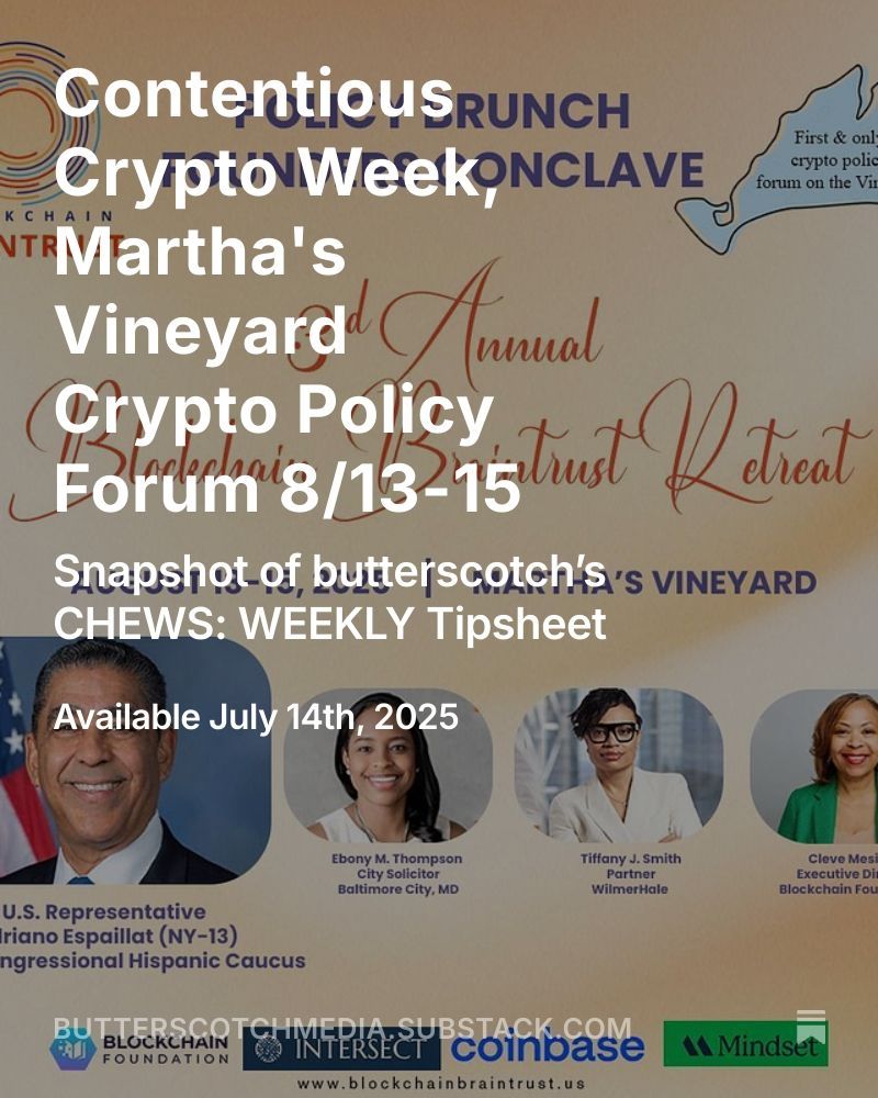 Curious what's really happening in crypto? Major headlines hit this week. See what our subscribers are getting, plus a peek at the Martha's Vineyard Crypto Policy Forum.

🔗 : buff.ly/KMXte2S