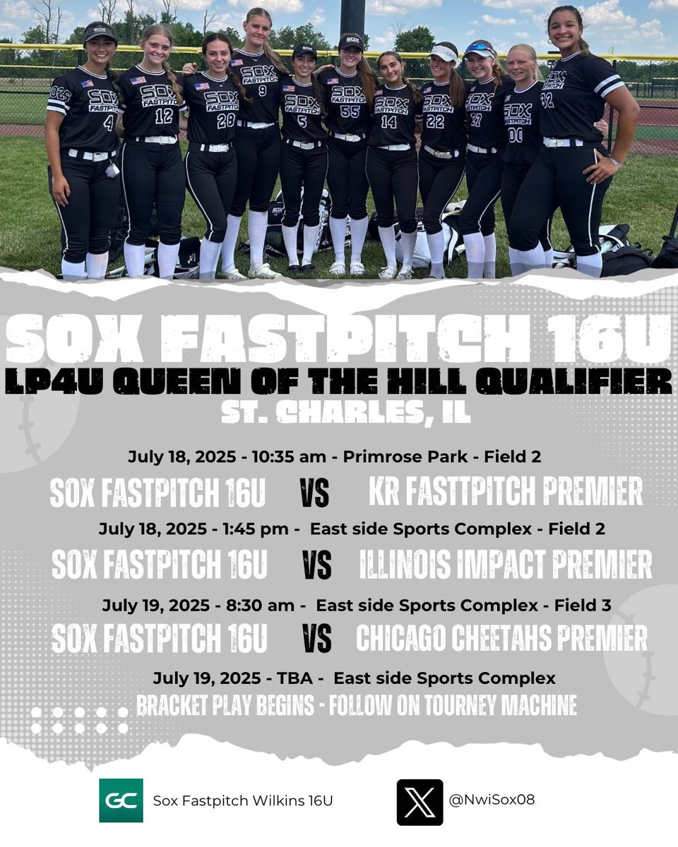 Sox Fastpitch 16U Wilkins (@nwisox08) on Twitter photo Only 2 tournaments left… this weekend we are in St. Charles, IL for the LP4U Queen of the Hill Qualifier. Come watch us play! Let’s go Sox!!
<a href="/nwisoxfastpitch/">nwisoxfastpitch</a> <a href="/DaveBetcher1/">Dave Betcher</a> Only 2 tournaments left… this weekend we are in St. Charles, IL for the LP4U Queen of the Hill Qualifier. Come watch us play! Let’s go Sox!!
<a href="/nwisoxfastpitch/">nwisoxfastpitch</a> <a href="/DaveBetcher1/">Dave Betcher</a>