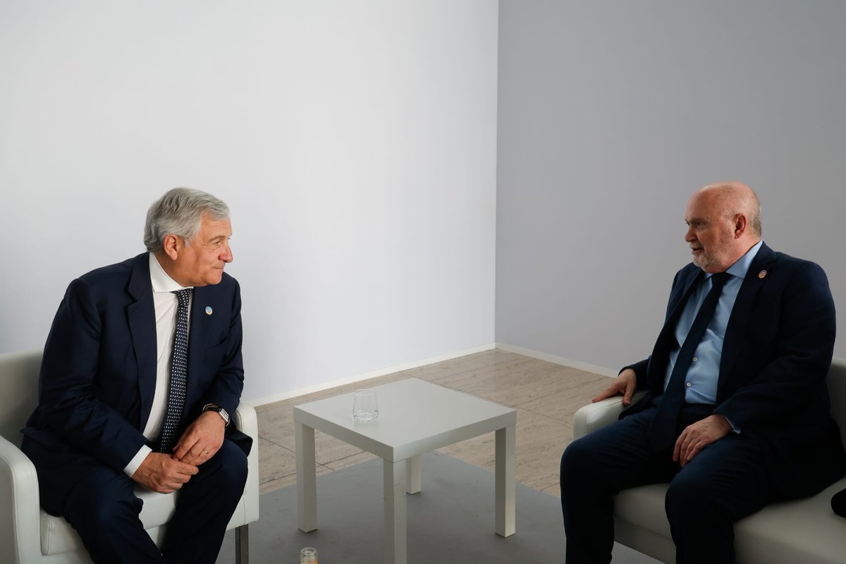 OSCE's tweet image. Secretary General Sinirlioğlu visited 🇮🇹, where he participated in the Ukraine Recovery Conference, and met with both Italian Foreign Minister @Antonio_Tajani and Archbishop Gallagher of the Holy See, as well as other leaders on the margins of #URC2025 👉 bit.ly/459aK5Z