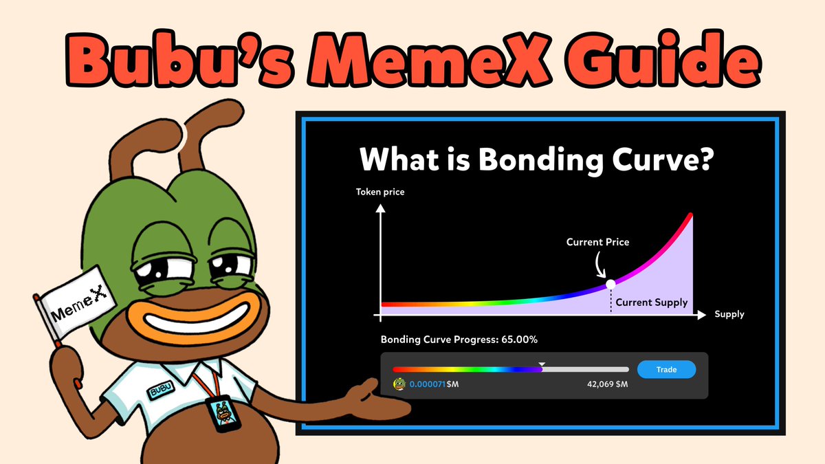 👉今天bubu的memex指南， 什么是Bonding Curve（联合曲线）？ Bonding curve  是一种定价模型，它根据买卖活动自动调整代币价格——价格随着购买代币的增加而上涨，随着代币的出售而下降。 举个栗子