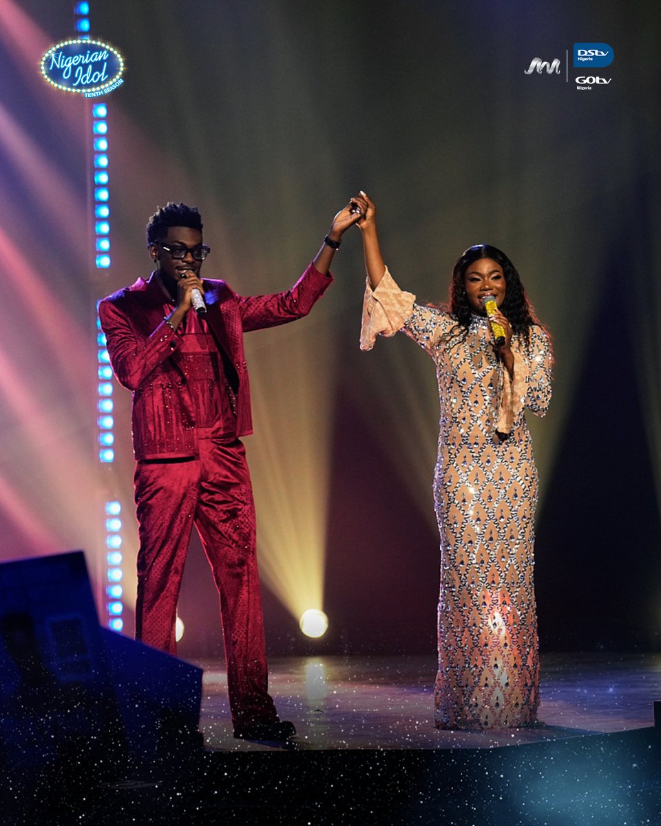 Nigerianidol's tweet image. A #NigerianIdol Top 2, top-tier duet! 👌🏾Purp and Raymu gave 'Perfect' a finale glow-up with harmonies to hold and vocal chemistry to power a whole season! Absolute gold.
Relive this moment here: tinyurl.com/bdzcrcw