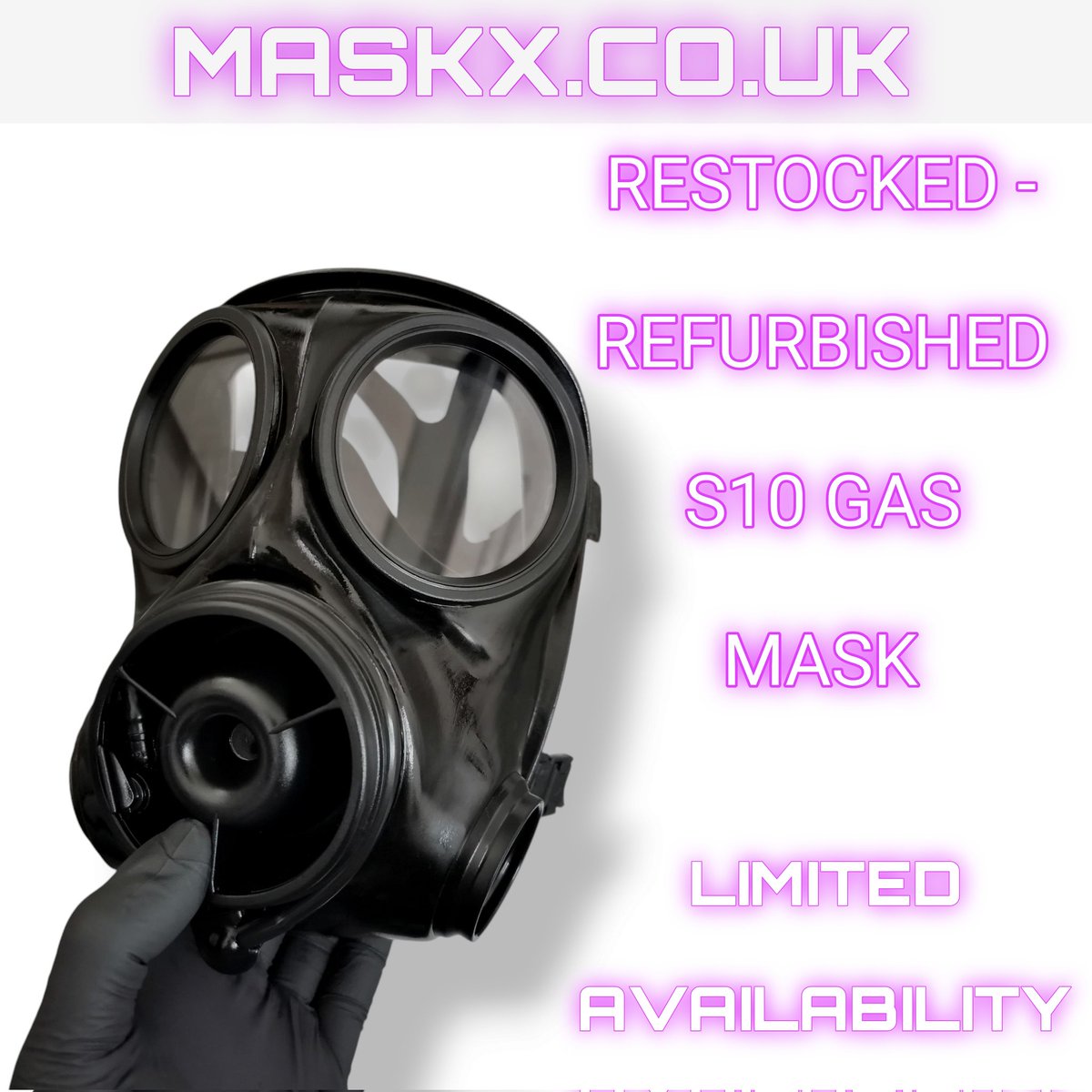 Happy Gas Mask Monday 🖤 Our refurbished S10 Gas Masks 😈 EXCLUSIVE TO MASKX 😈 are finally back in stock, avaliabile in sizes M, L and XL 🥵 Subject to avaliability. #MASKX Maskx.co.uk