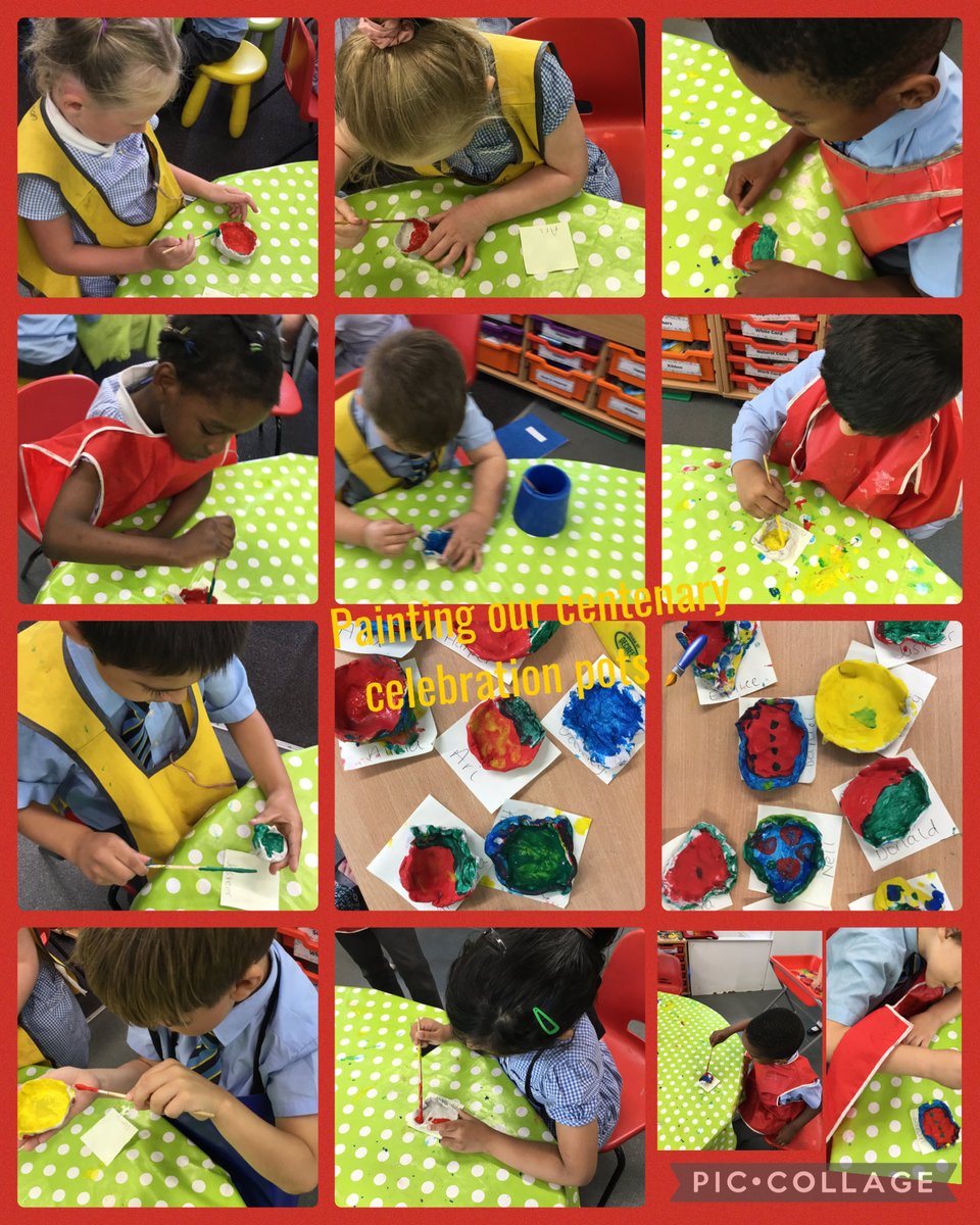 Centenary pots in Reception class
