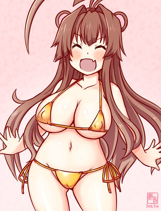 「ふっふっふ～、提督が釣れたクマー♪
 もう離さないクマー♥ クマクマー!」

#艦これ版真剣お絵描き60分一本勝負_20250714
#球磨 