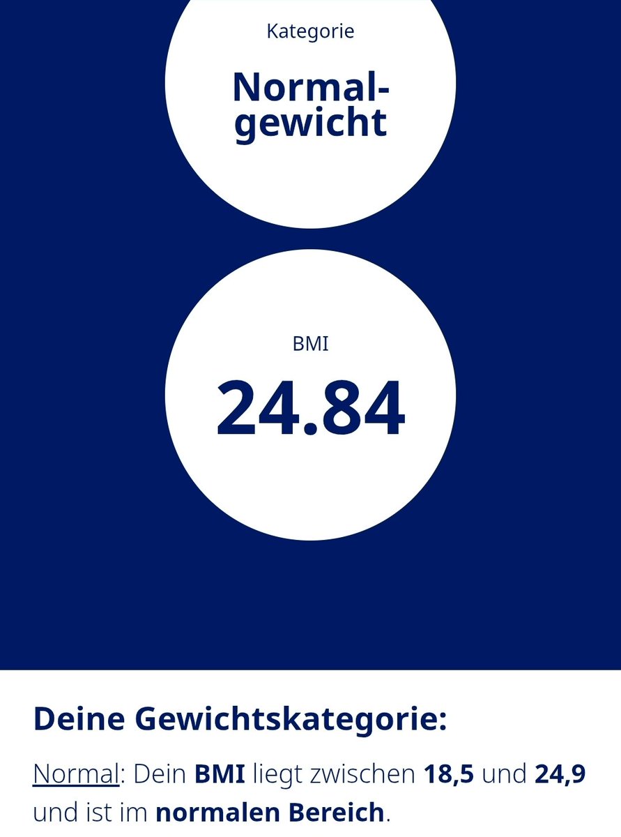 diePinki's tweet image. Ich weiß, dass der BMI allein nicht aussagekräftig ist. Aber ne Orientierung bietet er zumindest.
Deswegen freu ich mich schon bissl wie ein kleines Schnitzel, dass ich nach dem Maßstab mittlerweile als 'normalgewichtig' gelte.
Heidewitzka.
#pinkiatric