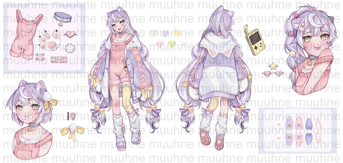 (✿◡‿◡) SELLING VTUBER DESIGN !  
      600 USD (price is negotiable)

  ♡ Include :

 - 2 reference sheet
 - 1 stinger - 18 art
 - 12 emotes
 - 5 panels 

 ౨ৎ You can DM me !