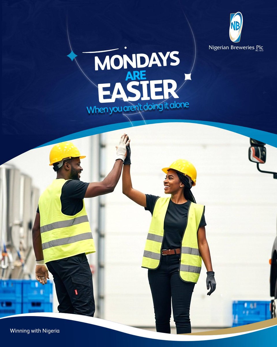 Having someone to check in with can be the boost you need to stay on track.

Who’s your accountability partner this week, or who do you need to nudge?

Tag them below and get to work.

#NewWeek
#TogetherWeAre
#WeAreNigerianBreweriesPLC
#BrewABetterWorld