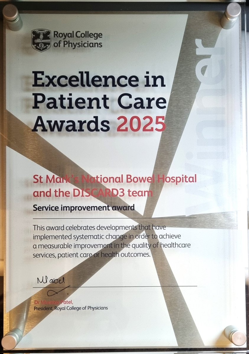 stmarksbcsc's tweet image. 🎉 Congratulations to Dr Ahmir Ahmad and Prof Brian Saunders on receiving the @RCPhysicians Excellence in Patient Care Award for their outstanding work on the DISCARD3 study! A well-deserved recognition for advancing patient care and early cancer detection. 👏 #DISCARD3