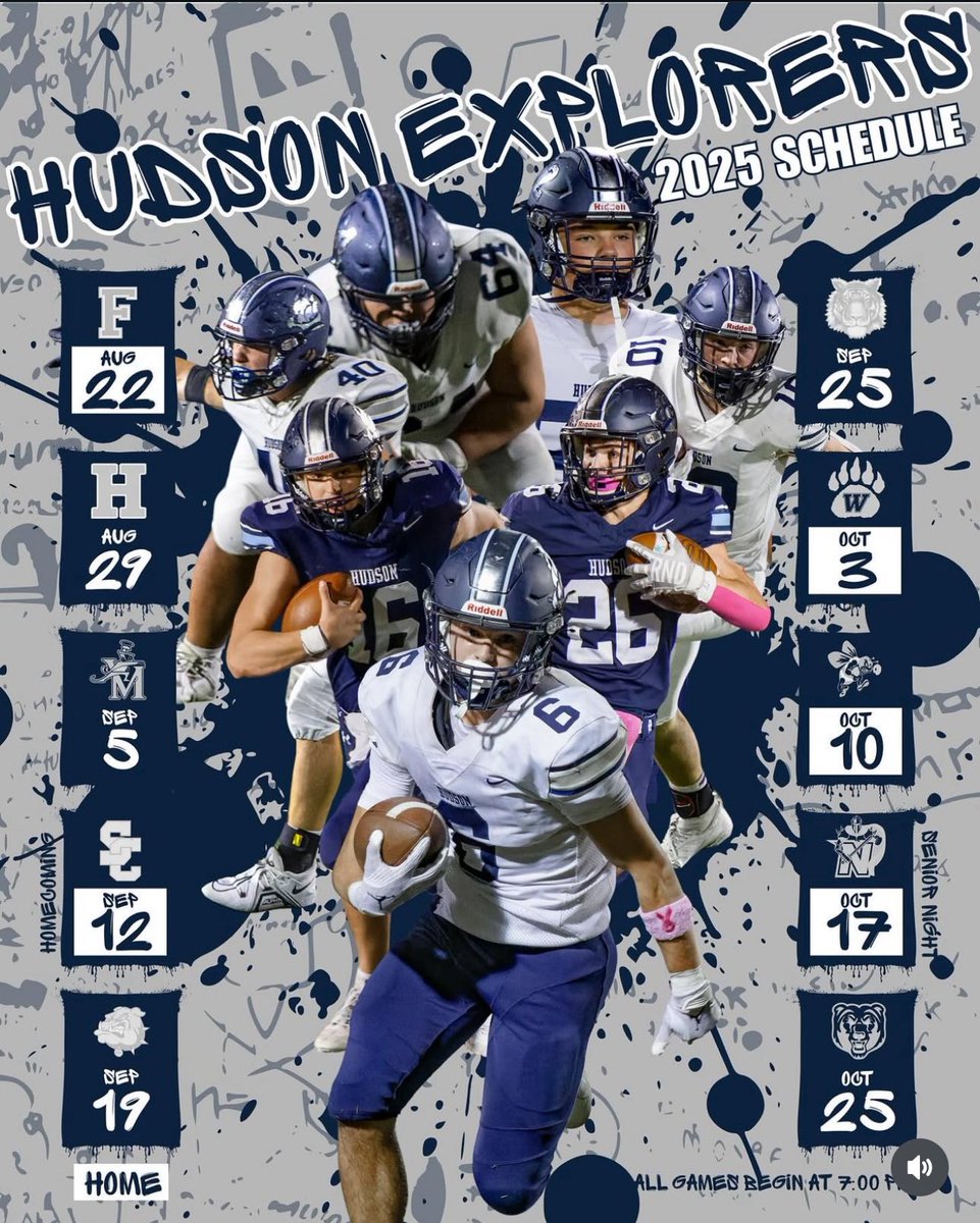 Hudson Explorers football schedule
