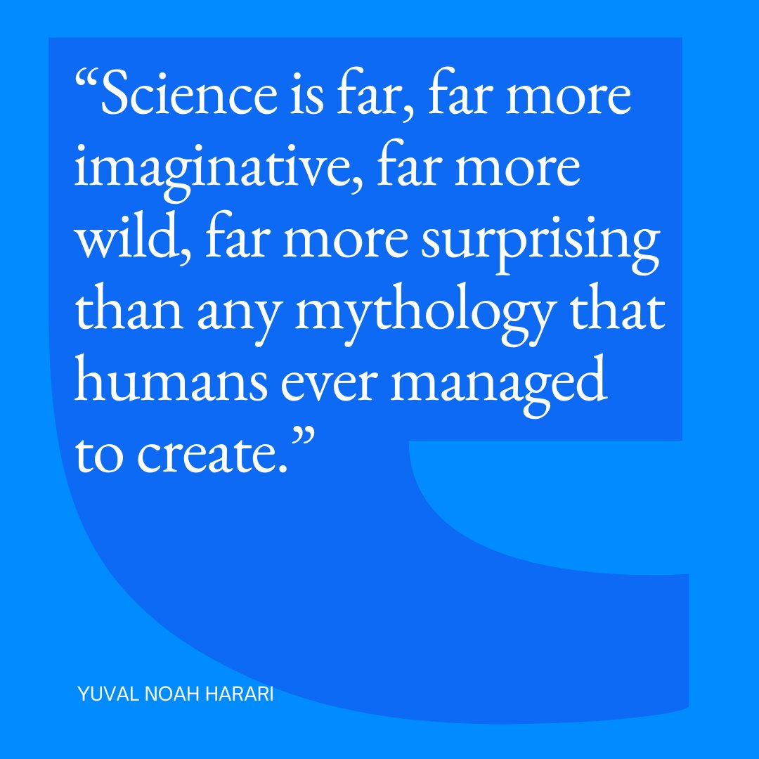 harari_yuval's tweet image. Mythology takes human relationships and inflates them as if the whole universe works like our families. Before modern science, we couldn't imagine atoms, black holes, or viruses and bacteria.
#LawsOfNature #NatureAndHumanity #YuvalNoahHarari #Mythology #Science