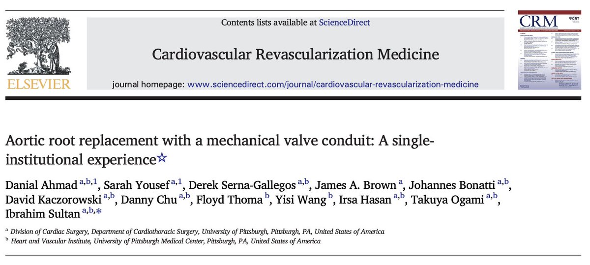 UPMC_CTSurgery's tweet image. 10-year experience w/#MechanicalValve conduits for aortic root replacement shows 30d mortality rate of 6.9% and stroke rate of 3.7%, comparable to other centers
🔗: pubmed.ncbi.nlm.nih.gov/40634139/
@danial_ahmad93 @sarahyousefmd @DSGMD
@DavidKaczoro @Irsa_Hasan @IbrahimSultanMD @HviUpmc